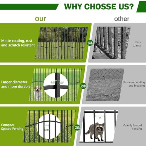 no dig garden fence 48" h x 18'l, close-up detail