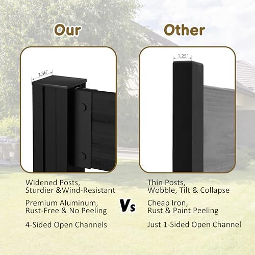 mupater 49'' h×78'' w outdoor fence privacy screen, front angle view