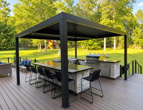 purple leaf louvered pergola 12' x 14' 94as shown in use