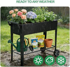 32" tall elevated raised garden bed with wheels on a desk or shelf