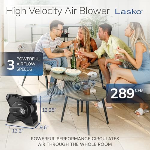 lasko pivoting high velocity portable utility fan, side view