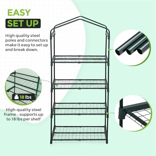 eagle peak mini greenhouse for indoor outdoor, 27x19x64, package contents
