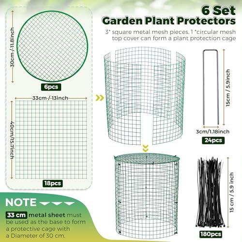 hiboom 6 pack garden plant protectors from animals, close-up detail