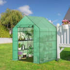 lemy walk-in greenhouse for outdoors,2-tier 8 shelves heavy-duty shown in use