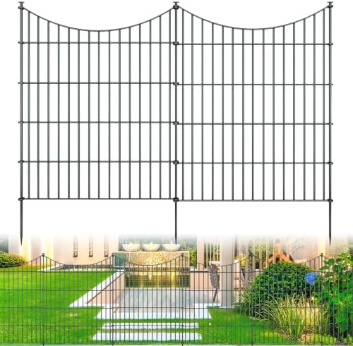 10‑panel no‑dig metal garden fence 32"h x 23.6'l, main product view
