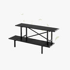 Zhongma 2 Tier Sturdy Metal Plant Stand Heavy Duty Plant Holder for Home Indoor and Outdoor, L35.43 x W17.5 x H14 inch, 440 LBS Capacity & Heavy Duty Construction.