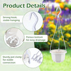roshtia 50 pack 5.1 inch plastic hanging plant, close-up detail