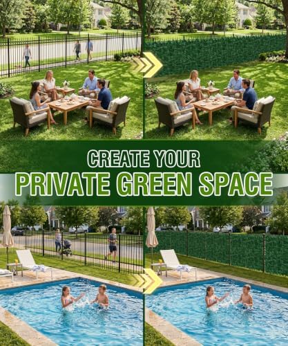 artificial ivy privacy fence screen, 240x40 inch dense on a desk or shelf
