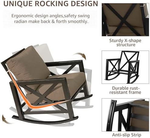 natural expressions 3 piece patio rocking bistro set, package contents