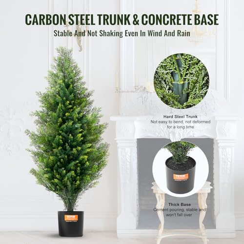 vevor artificial topiary cedar tree, 36 inch tall showing dimensions
