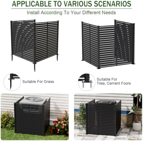 3 panels air conditioner fence, 47" w x, front angle view