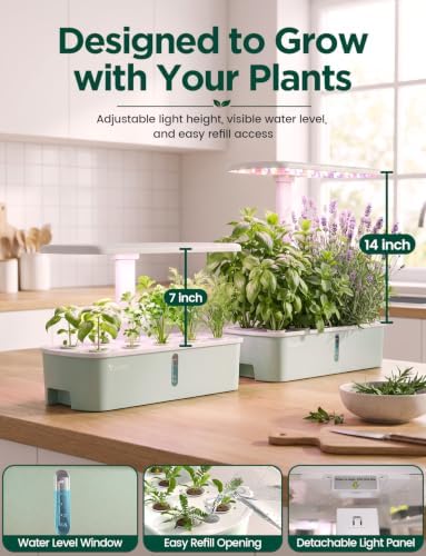 letpot lph-air hydroponics growing system kits, app &, side view