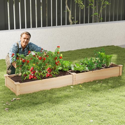 happygrill wooden raised garden bed with 2 garden, view 9