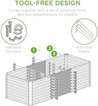 best choice products 4x2x2ft steel raised garden bed, side view