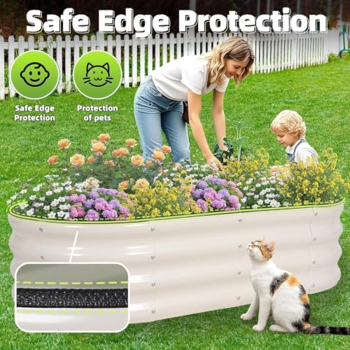 g good gain 2pcs raised garden beds galvanized shown in use