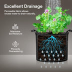vivosun 10-pack 25 gallon plant grow bags fabric shown in use