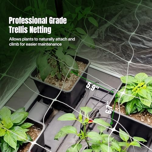 4-feet by 4920-feet professional grade vegetable support trellis showing dimensions