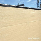 4'x50' 4ft tall 3rd gen tan beige fence, close-up detail