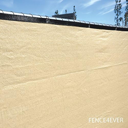 4'x50' 4ft tall 3rd gen tan beige fence, close-up detail