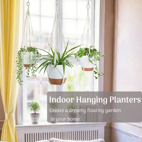 self watering hanging planters for indoor plants large, side view