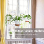 self watering hanging planters for indoor plants large, side view