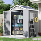 aoxun 6×4 ft resin shed with reinforced floor shown in use