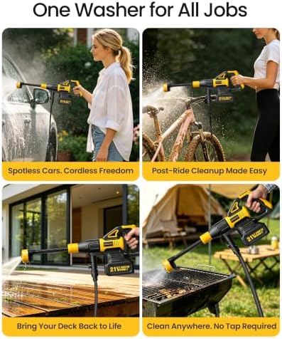 cordless pressure washer battery powered, handheld cordless power, front angle view