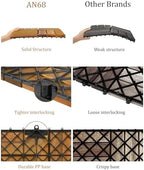 interlocking deck tiles, 10 pcs 12" x 12" showing dimensions