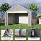 outdoor storage shelter, 10x10 ft portable shed with on a desk or shelf