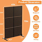 mtart metal privacy screen 72" h x 47.2" shown in use