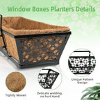 hehimhis 24 inch 2 pack railing planter box, close-up detail