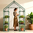 sunyrisy 4 tier dual indoor/outdoor greenhouse with grow, main product view