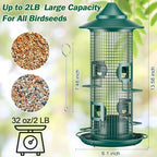 metal bird feeder for outdoors hanging, 2lb chew, side view