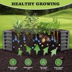 anleolife 6-bed 70x60x18in hexagon raised garden beds, quartz, front angle view