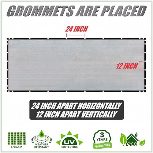 colourtree customized size fence screen privacy screen grey, side view