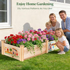 mixc 8×2ft wooden raised garden bed outdoor planter, front angle view