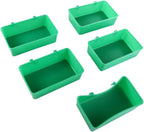 Parrot Bath Basin Hanging 5PCS Bird Food Box Square Box Water Bath Tub Food Bowl Feeder Bird Cage Accessories Parakeet Food Dispenser(5pcs)