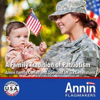annin flagmakers (2720) tough-tex american flag, made in, side view
