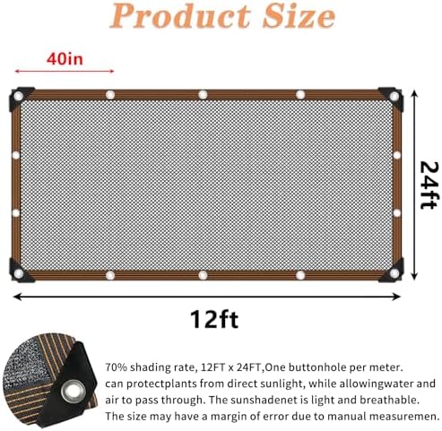 shade cloth - for garden plants greenhouse, 70% shown in use