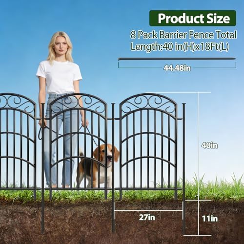 decorative garden fence, 40in h x 18ft l shown in use