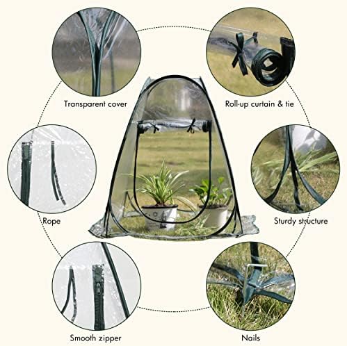gardzen 2 pack 27"x27"x31" pop up grow tent, front angle view