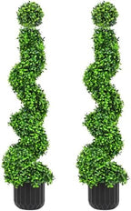 3ft artificial spiral topiary trees, realistic boxwood trees, main product view