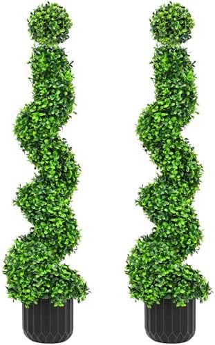 3ft artificial spiral topiary trees, realistic boxwood trees, main product view