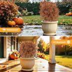 artificial fall topiary ball outdoor trees,uv resistant, front angle view