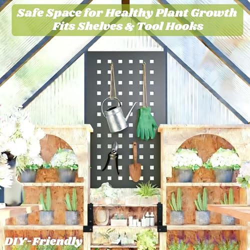 6x4ft outdoor greenhouse with roof vent, charcoal black, close-up detail