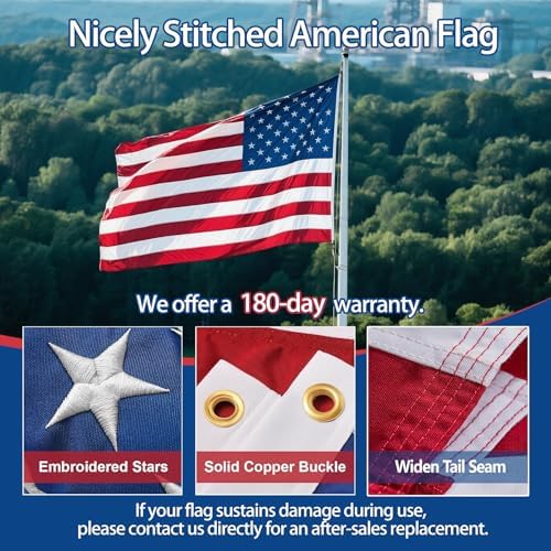 made in usa american flag 4x6ft, heavy duty shown in use