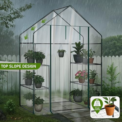 outvita walk-in greenhouse, 3 tiers 4 shelves, durable, package contents