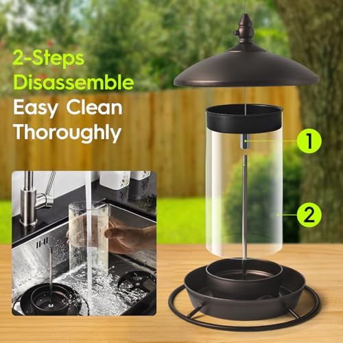pack of 2 - metal roof bird feeder, side view