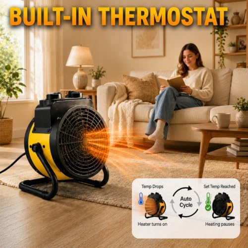 outdoor heaters for patio, 1500w portable garage heater, close-up detail