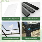 8x16 ft durable & easy assembly aluminum greenhouse,outdoor, package contents